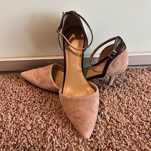 Ann Taylor Beige Suede Heels